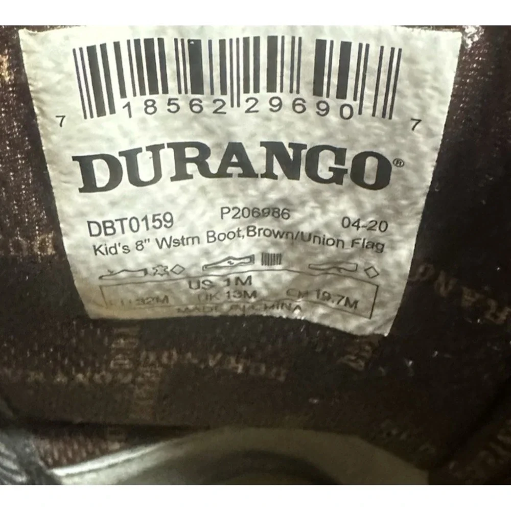 Lil' Rebel by Durango Little Kids' Flag Western Boot Size 1 DBT0159 - Picture 14 of 14